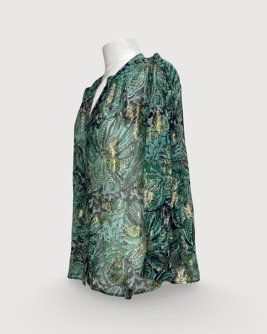 Green/gold BA&SH Blouse, M