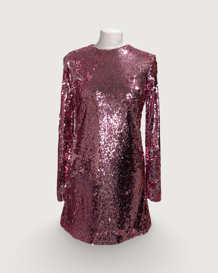 Pink Sequin Racil Dress, M