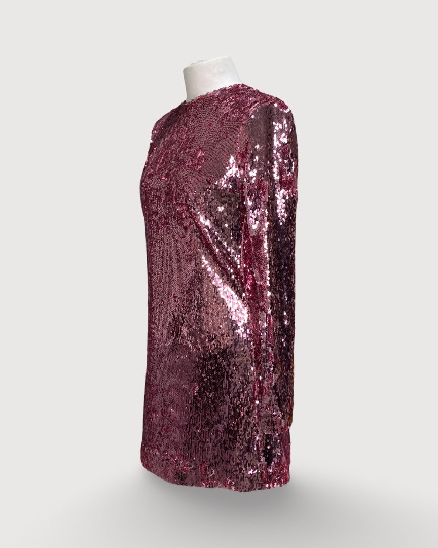 Pink Sequin Racil Dress, M