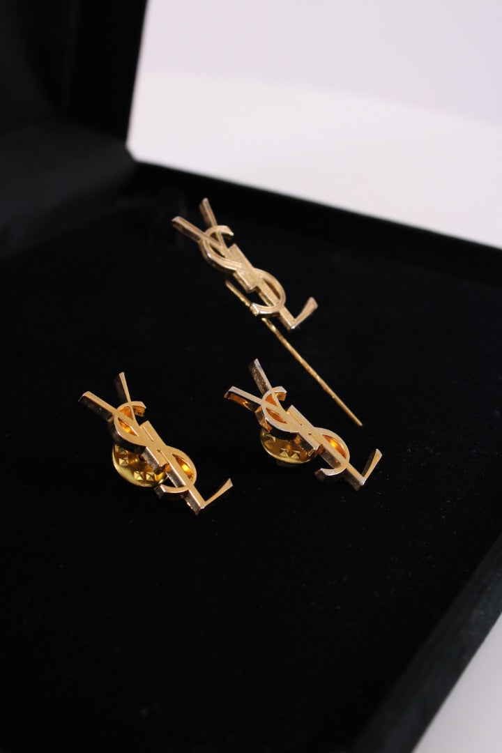 YSL X3 YSL Pin/ Brooch Gold Colour