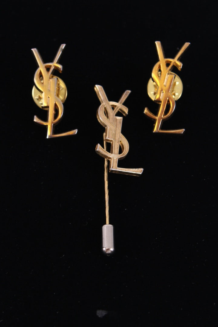 YSL X3 YSL Pin/ Brooch Gold Colour