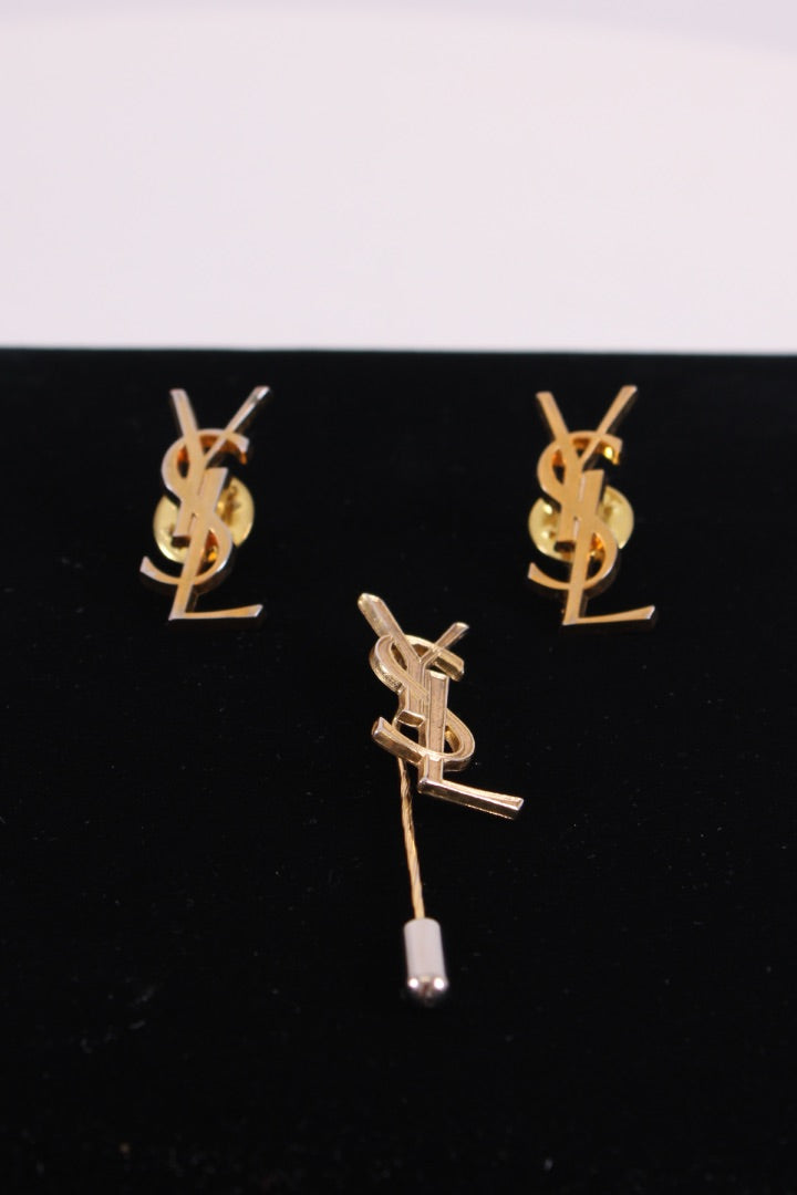 YSL X3 YSL Pin/ Brooch Gold Colour