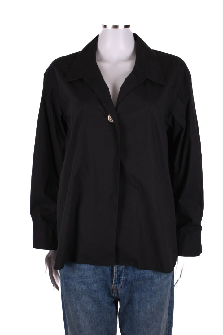 Sandro Gold Buckle Shirt Black M