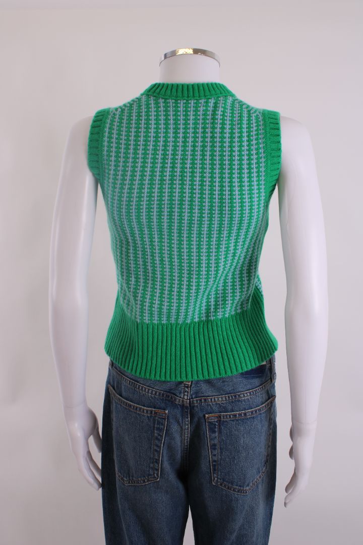 ME+EM S/S Houndstooth Jumper Blue/ Green XS