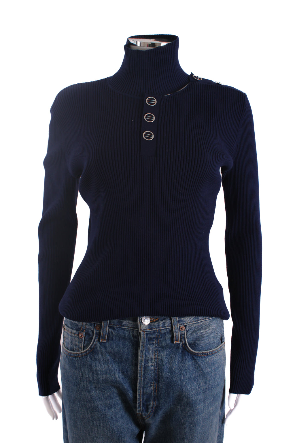 Dion Lee L/S Ribbed Top Navy 10
