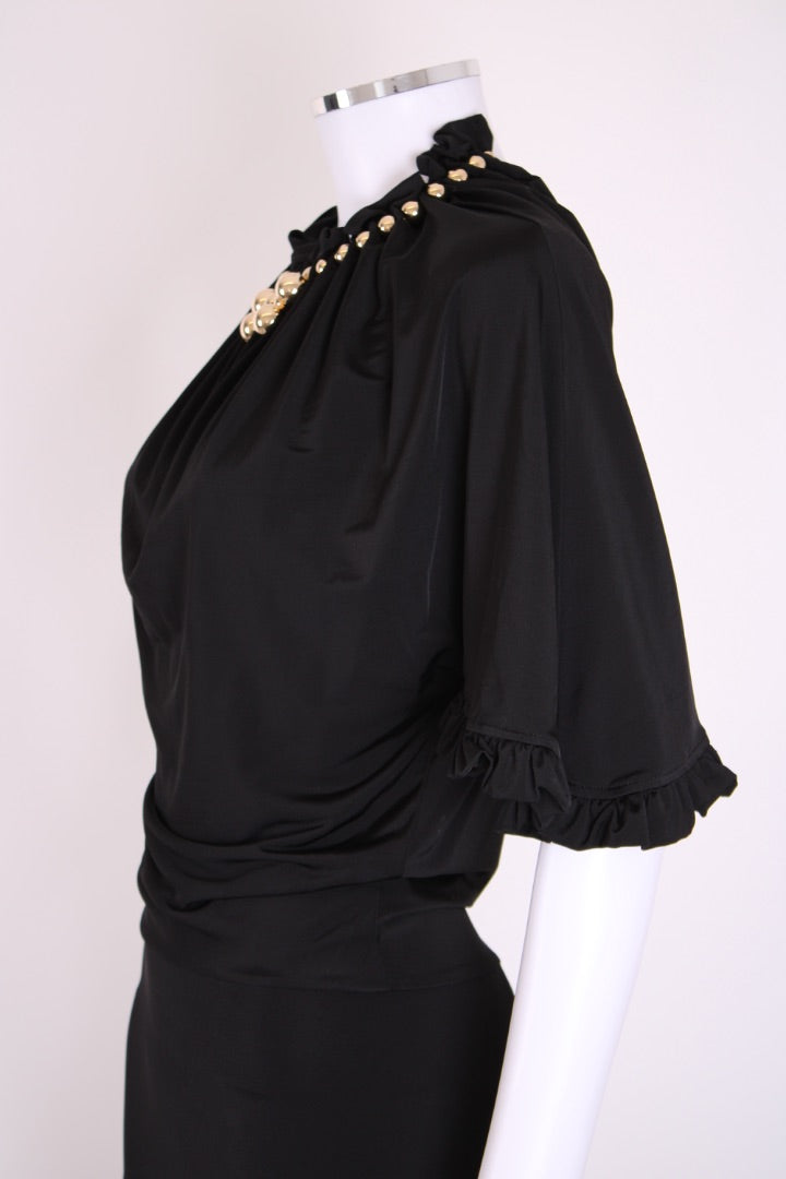 Rabanne Gold Bead Embellished Dress Black 10