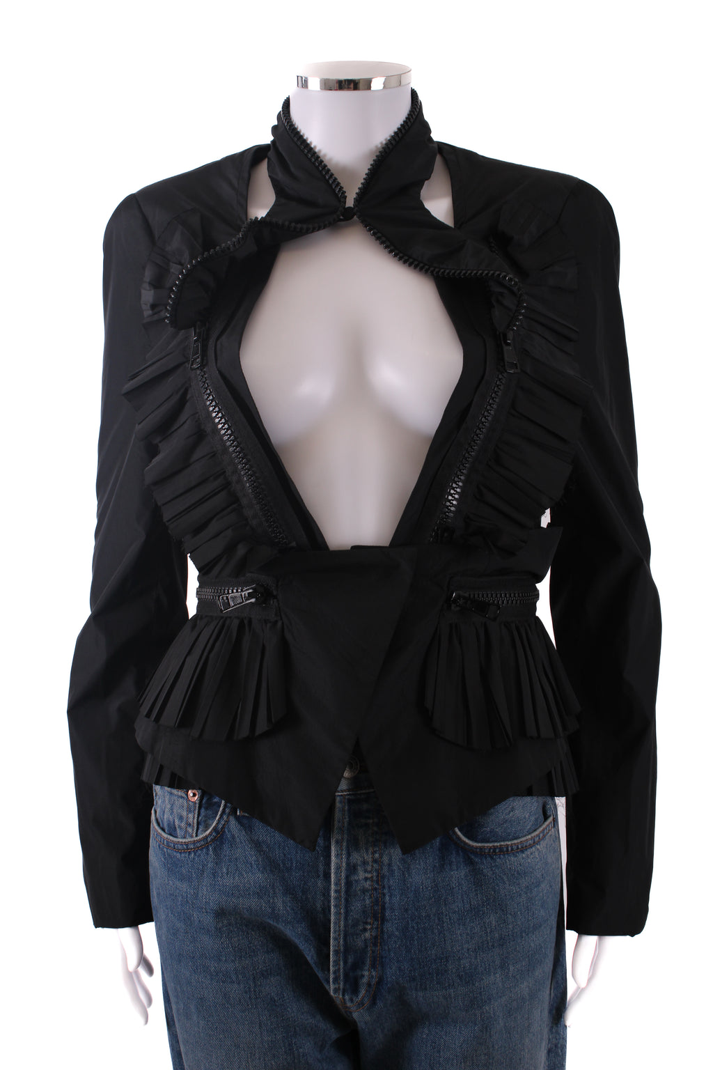 Givenchy Ruffle Zip Jacket Black 12