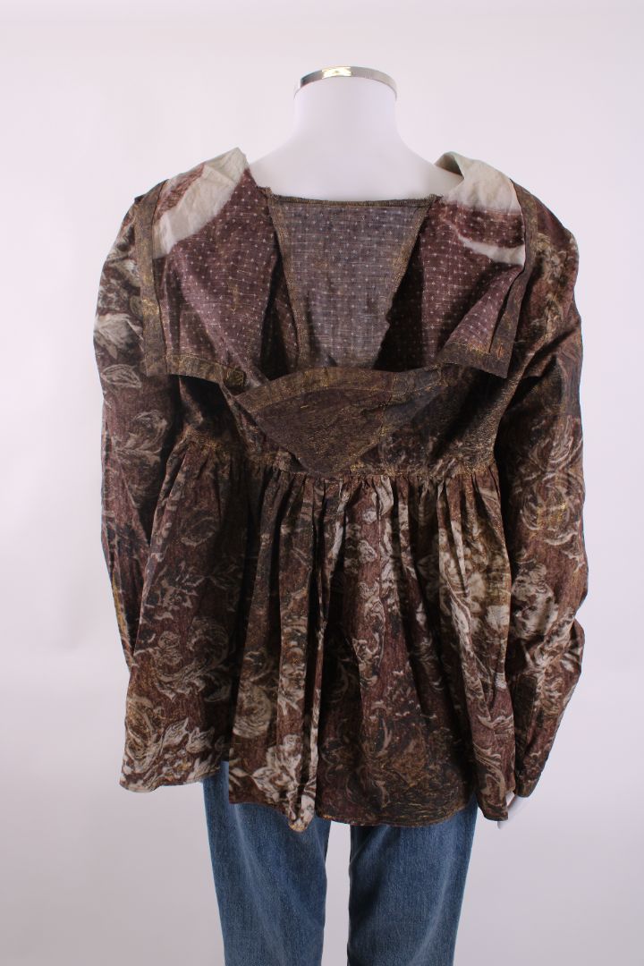 Rundholz L/S Portrait Print Hooded Top Brown/ Gold XL
