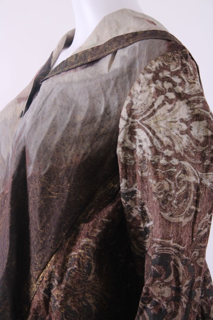 Rundholz L/S Portrait Print Hooded Top Brown/ Gold XL