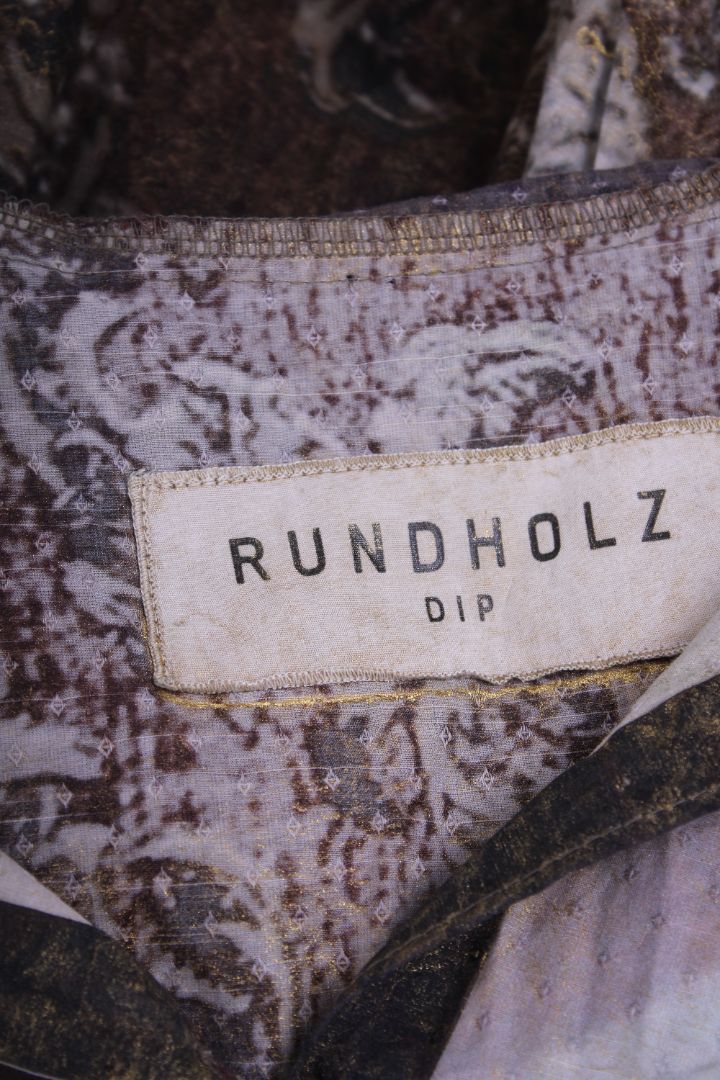 Rundholz L/S Portrait Print Hooded Top Brown/ Gold XL