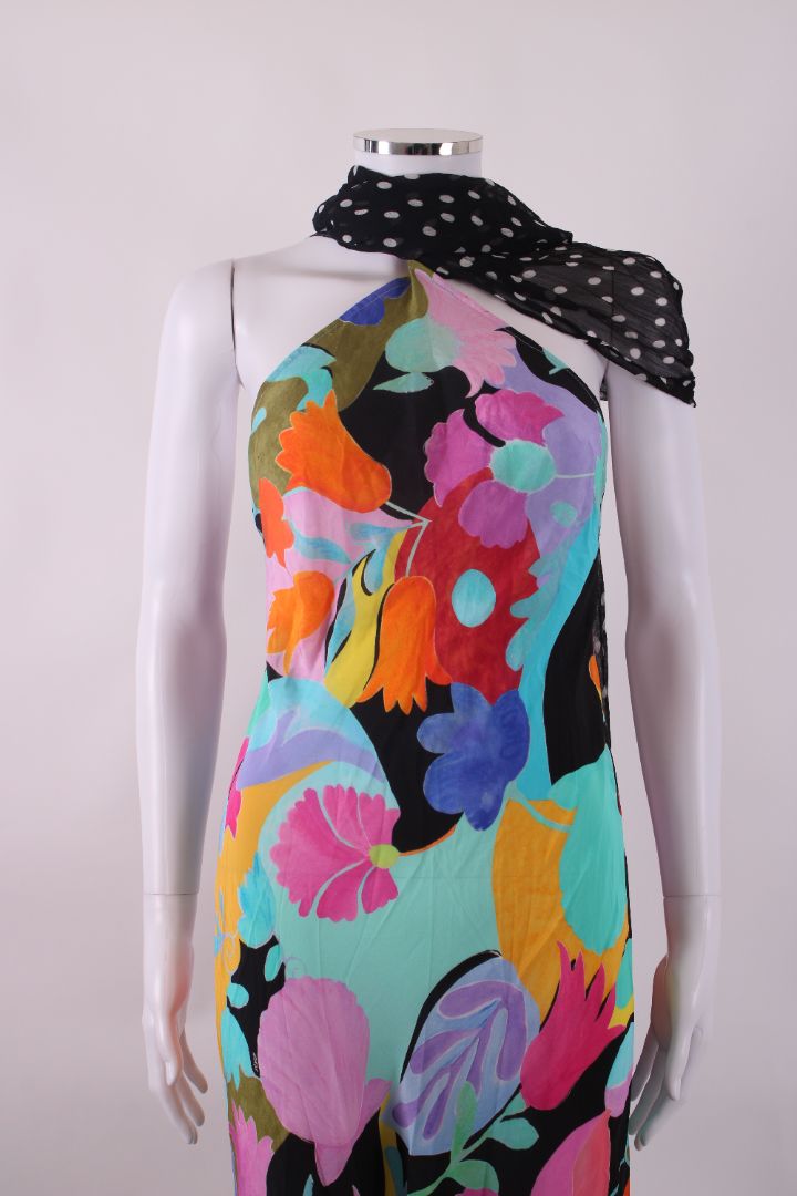 Rixo Hayley Print Dress with Scarf Multi 8
