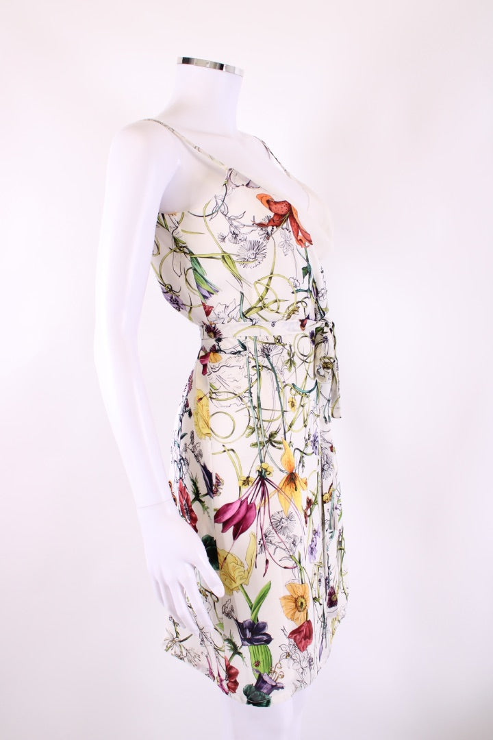 Gucci Floral Wrap Dress White/ Multi Coloured M