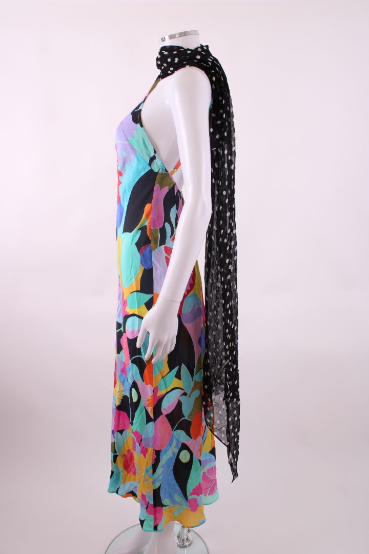 Rixo Hayley Print Dress with Scarf Multi 8