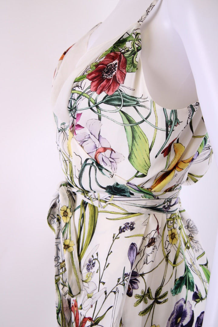 Gucci Floral Wrap Dress White/ Multi Coloured M