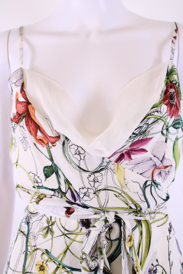 Gucci Floral Wrap Dress White/ Multi Coloured M
