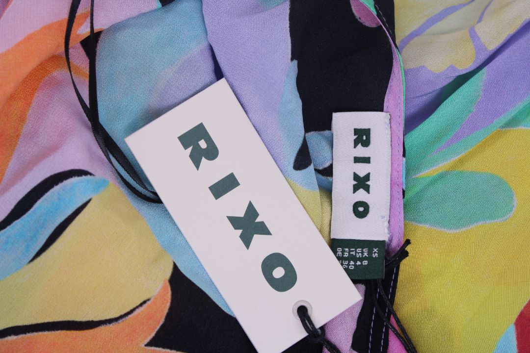 Rixo Hayley Print Dress with Scarf Multi 8
