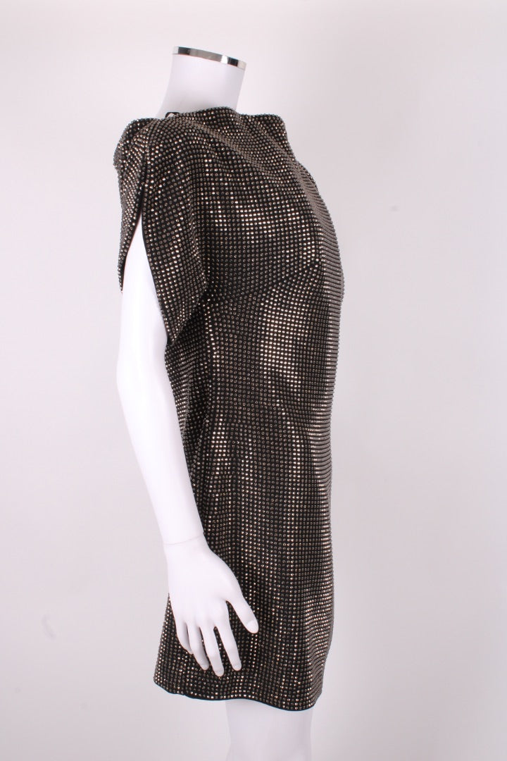Roland Mouret Diamonte One Shoulder Dress Black 12