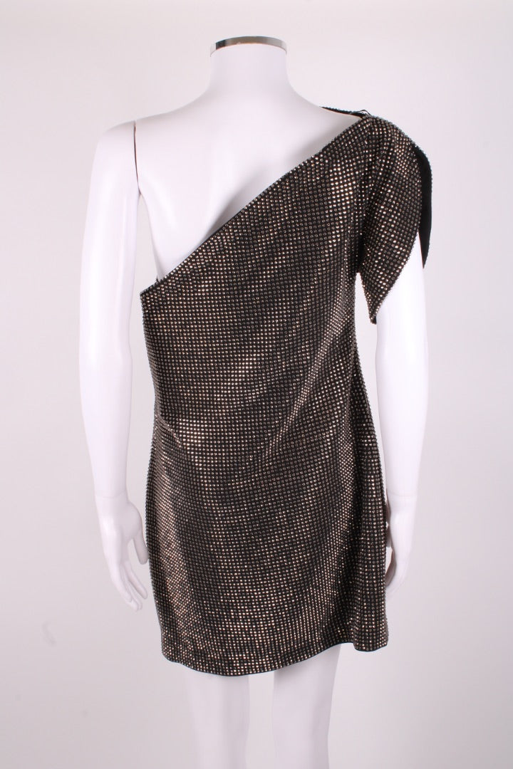 Roland Mouret Diamonte One Shoulder Dress Black 12