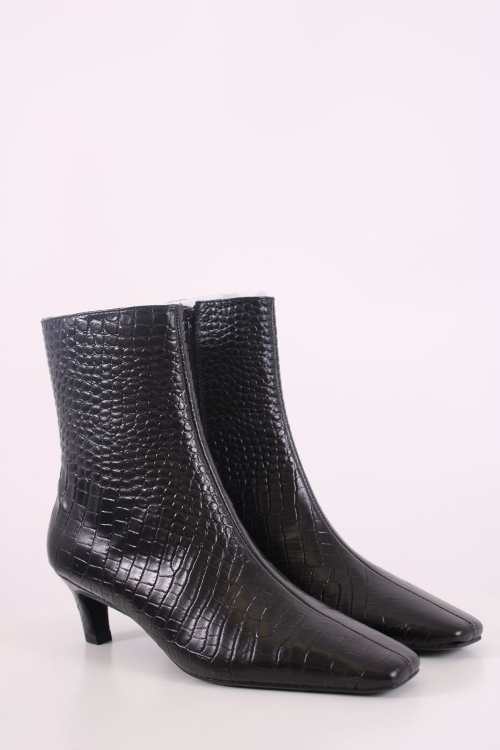 Tony Bianco Estelle Croc Ankle Boots Black 38