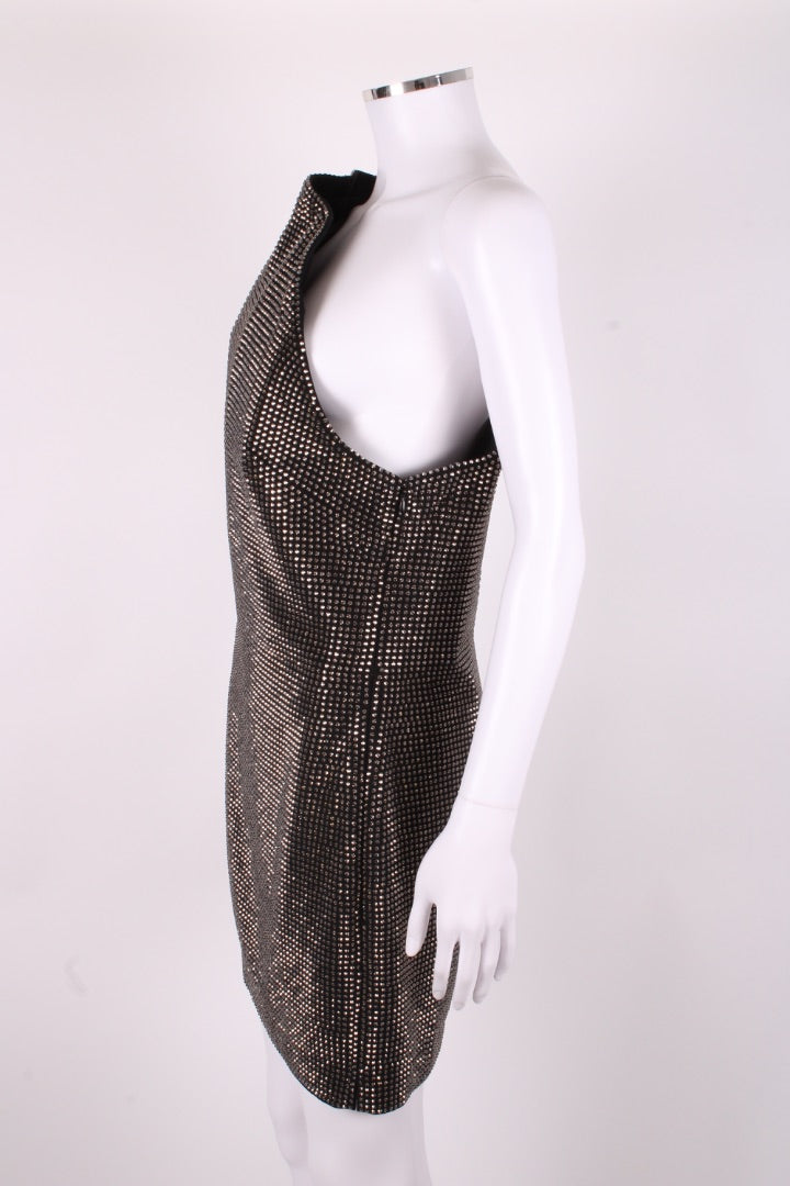 Roland Mouret Diamonte One Shoulder Dress Black 12