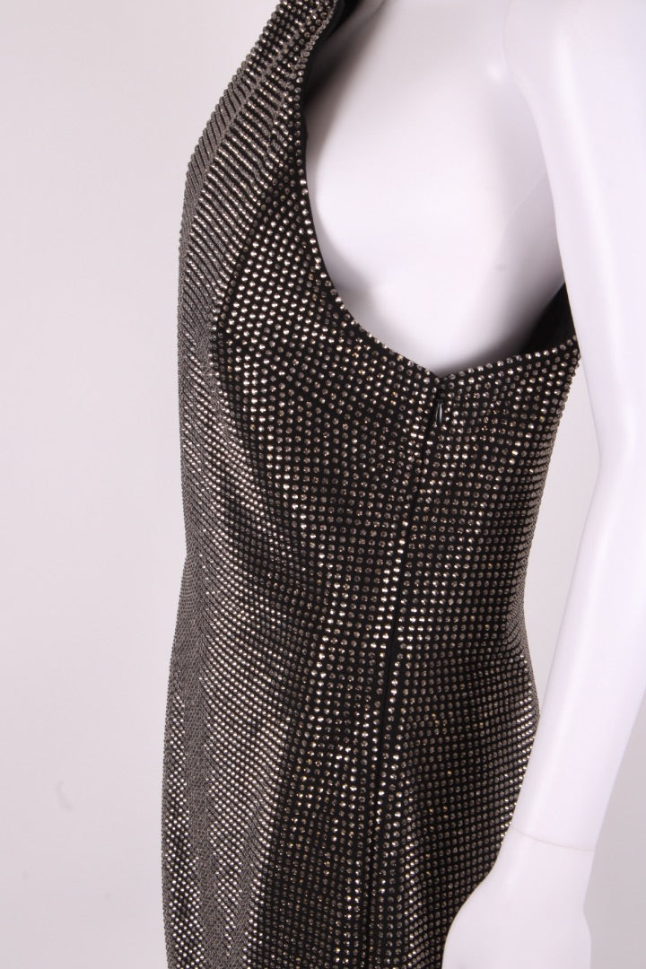 Roland Mouret Diamonte One Shoulder Dress Black 12