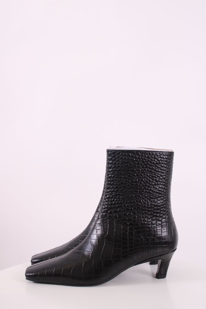 Tony Bianco Estelle Croc Ankle Boots Black 38