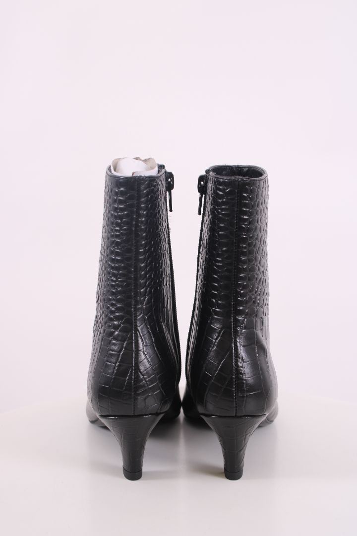 Tony Bianco Estelle Croc Ankle Boots Black 38