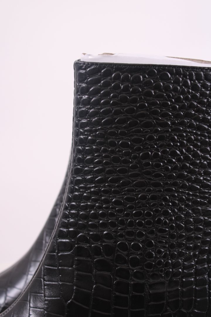 Tony Bianco Estelle Croc Ankle Boots Black 38