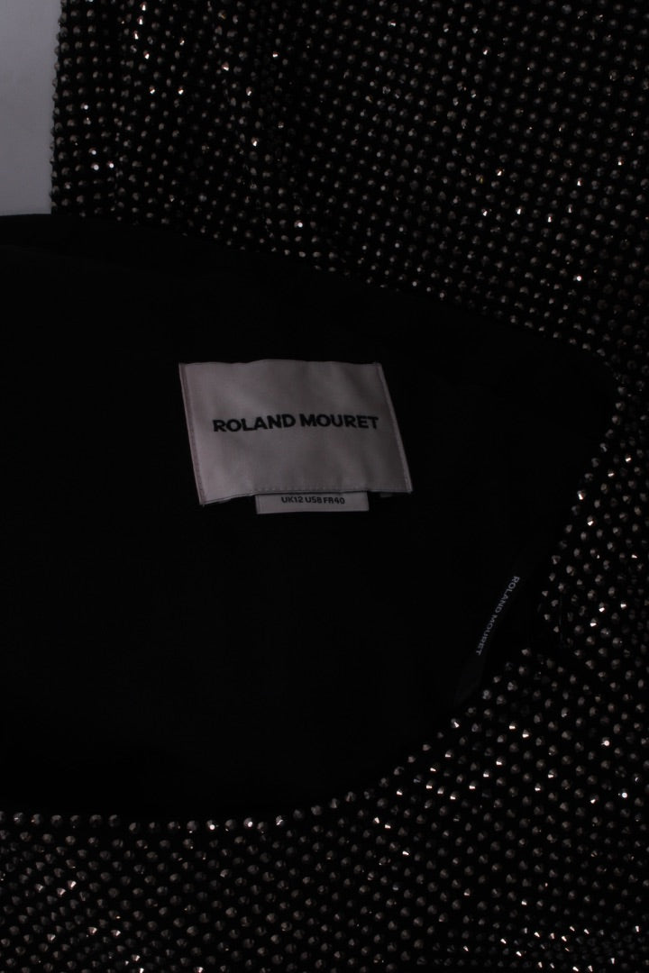 Roland Mouret Diamonte One Shoulder Dress Black 12