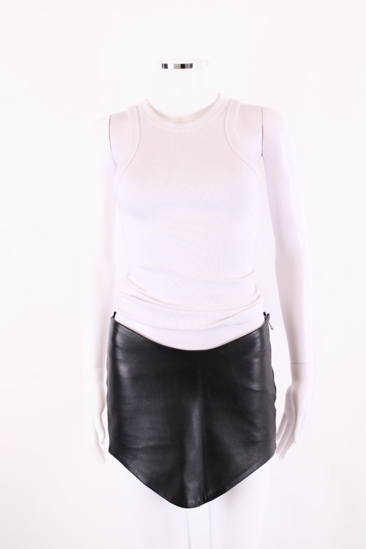 The Attico Leather Mini Skirt Black 6