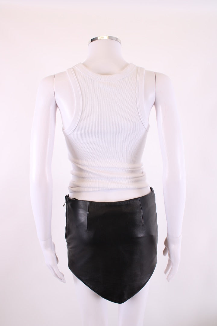 The Attico Leather Mini Skirt Black 6