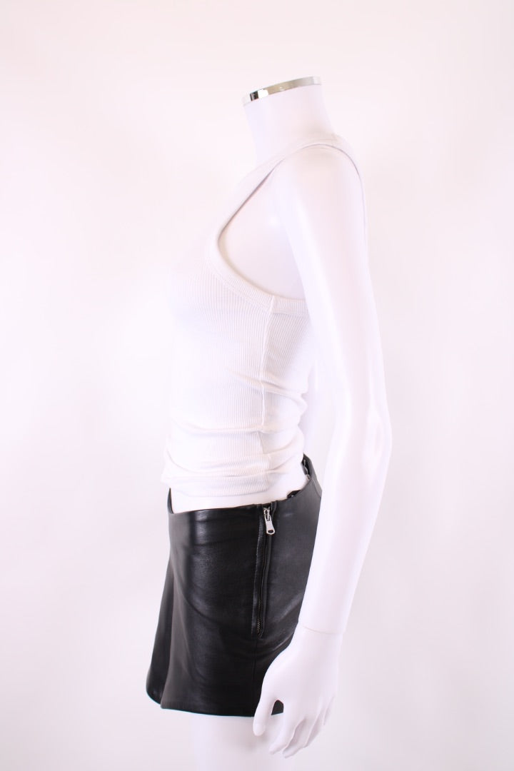 The Attico Leather Mini Skirt Black 6