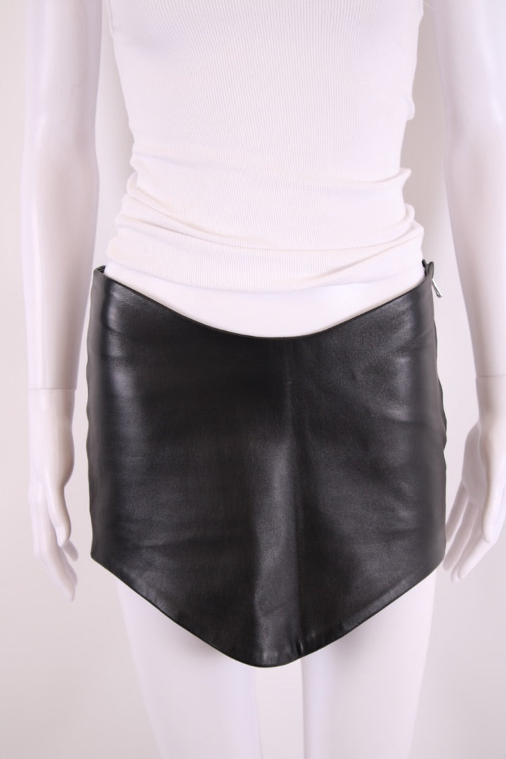 The Attico Leather Mini Skirt Black 6