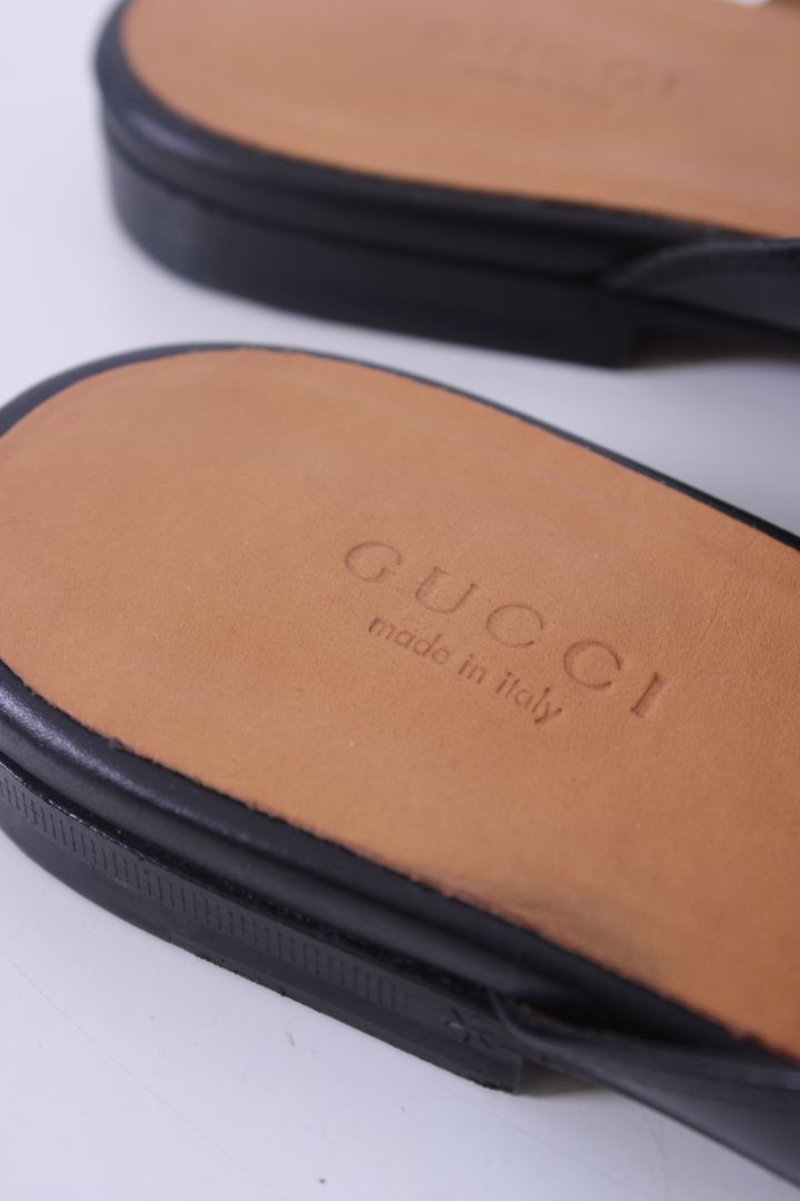 Gucci Prince Town Leather Mules Black 38