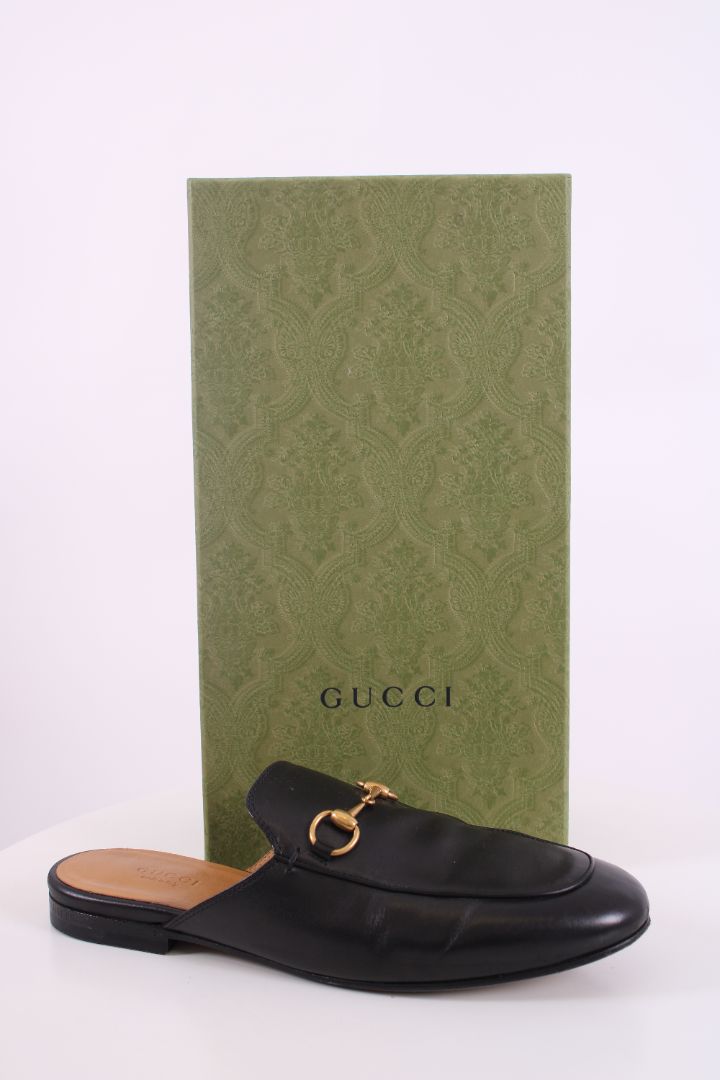 Gucci Prince Town Leather Mules Black 38