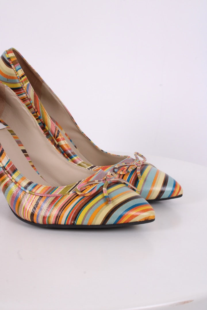 Paul Smith Vintage Stripe Print Heels Multi 38
