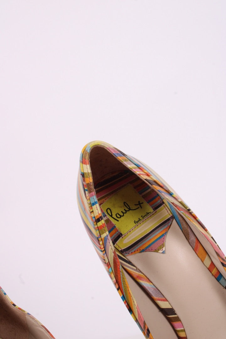 Paul Smith Vintage Stripe Print Heels Multi 38