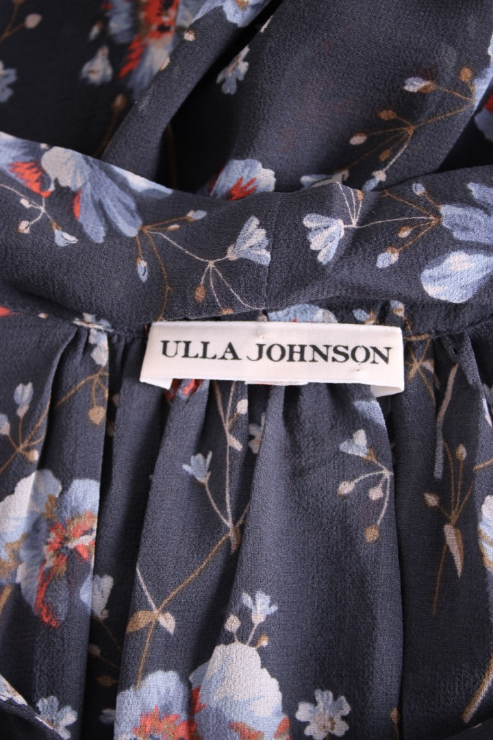 Ulla Johnson L/S Floral Blouse Navy/ Blue S