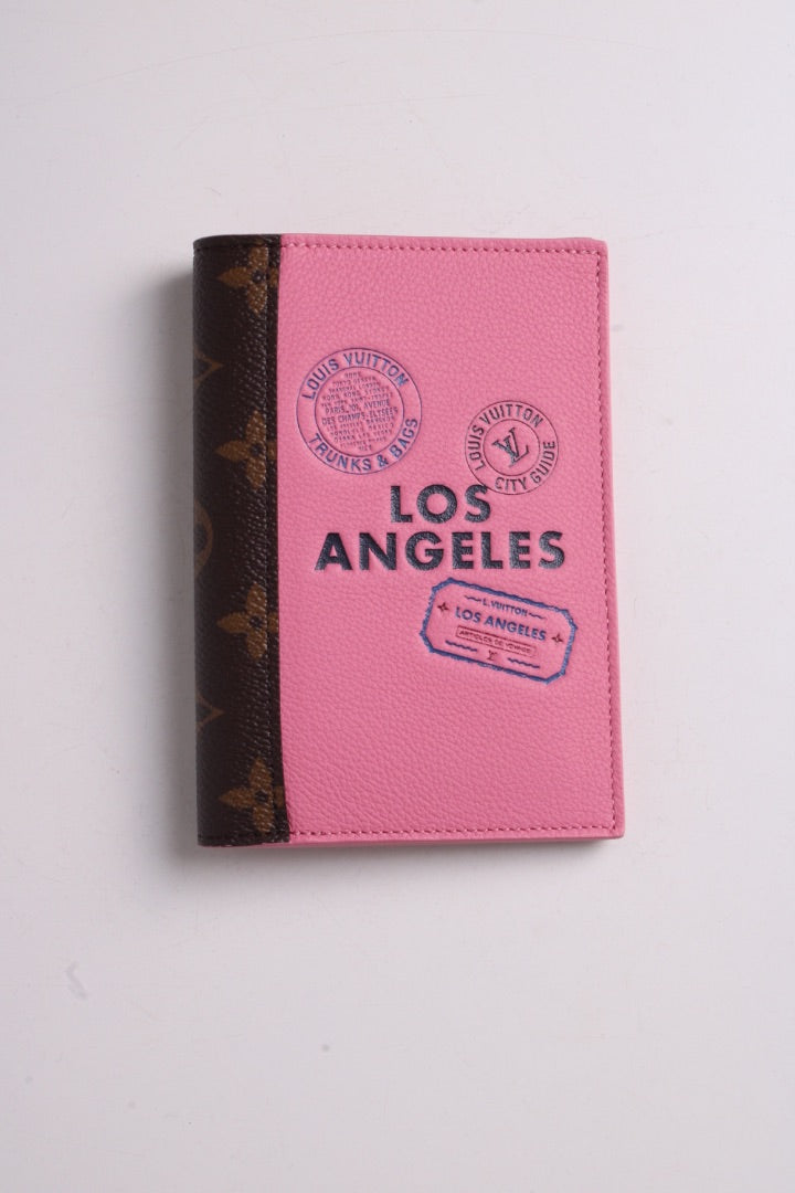 Louis Vuitton Los Angeles Passport Holder Tan/ Pink
