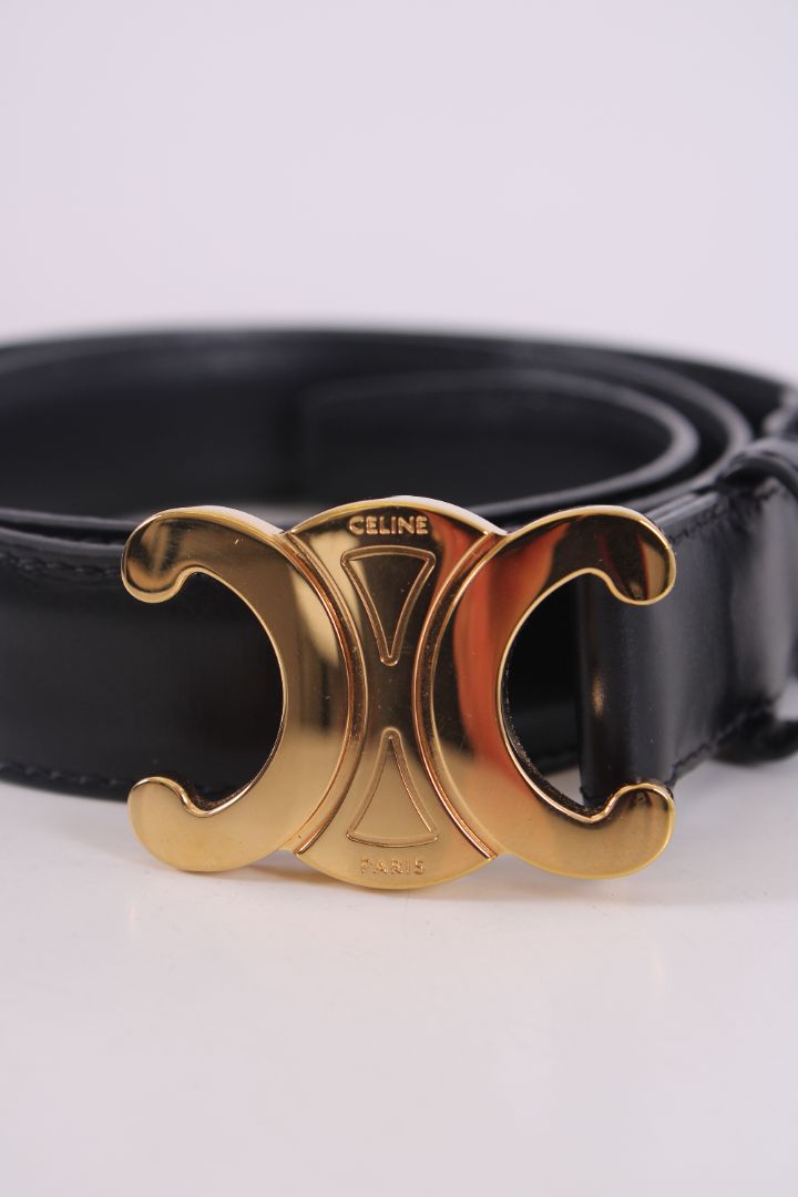 Celine Triomphe Belt Black S