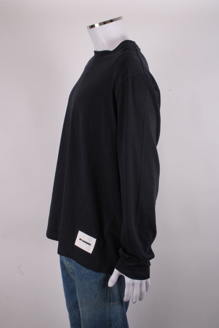 Jil Sander+ L/S Logo Patch Top Navy XXL
