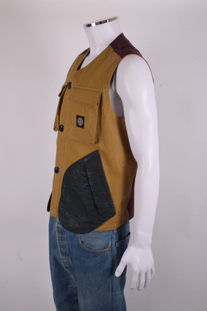 Stone Island Tela Placcata Bicolour Vest Mustard/ Orange M