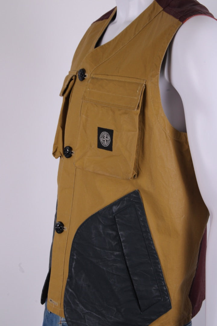 Stone Island Tela Placcata Bicolour Vest Mustard/ Orange M