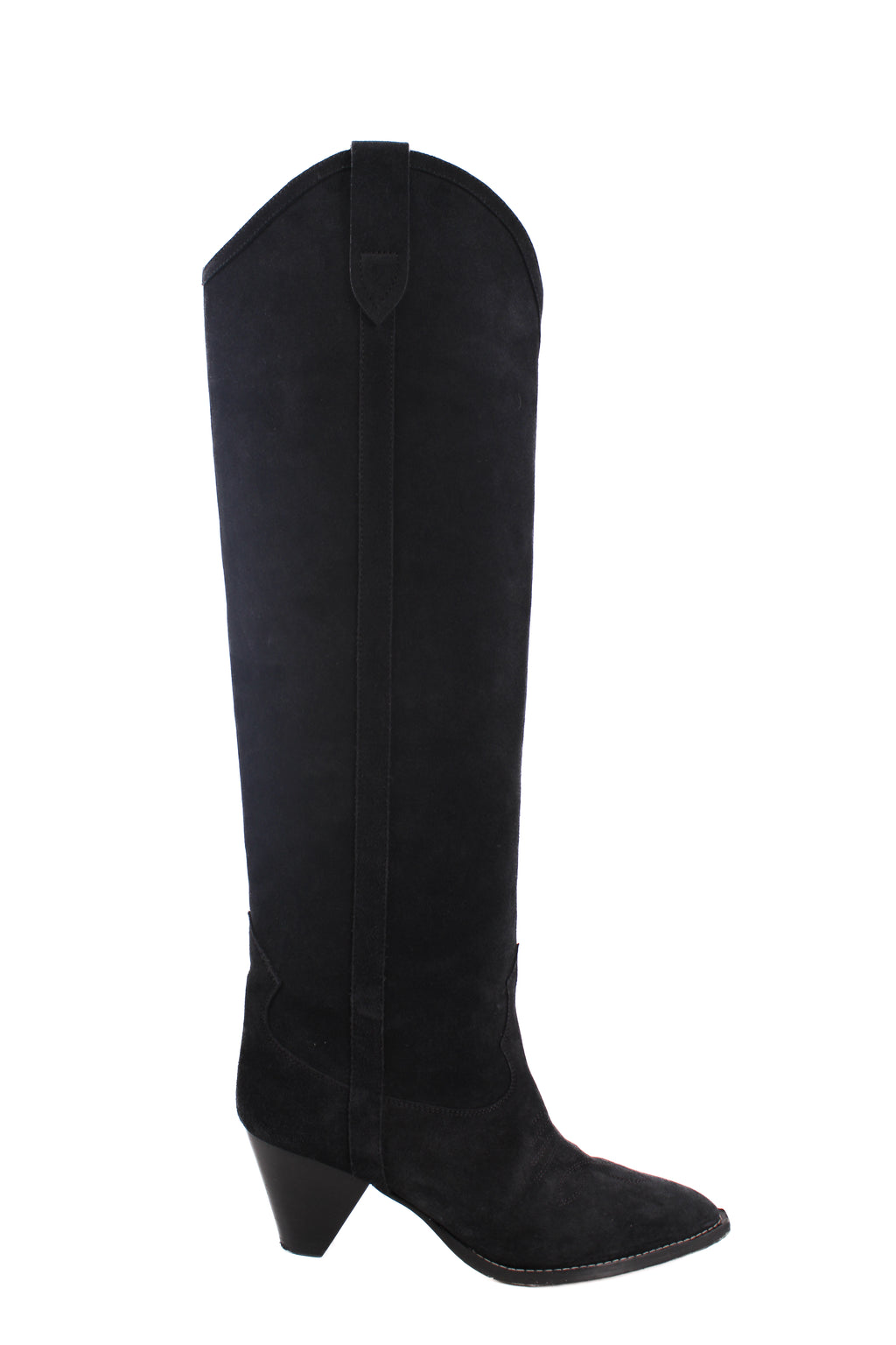Isabel Marant Suede knee High Cowboy Boots Black 38