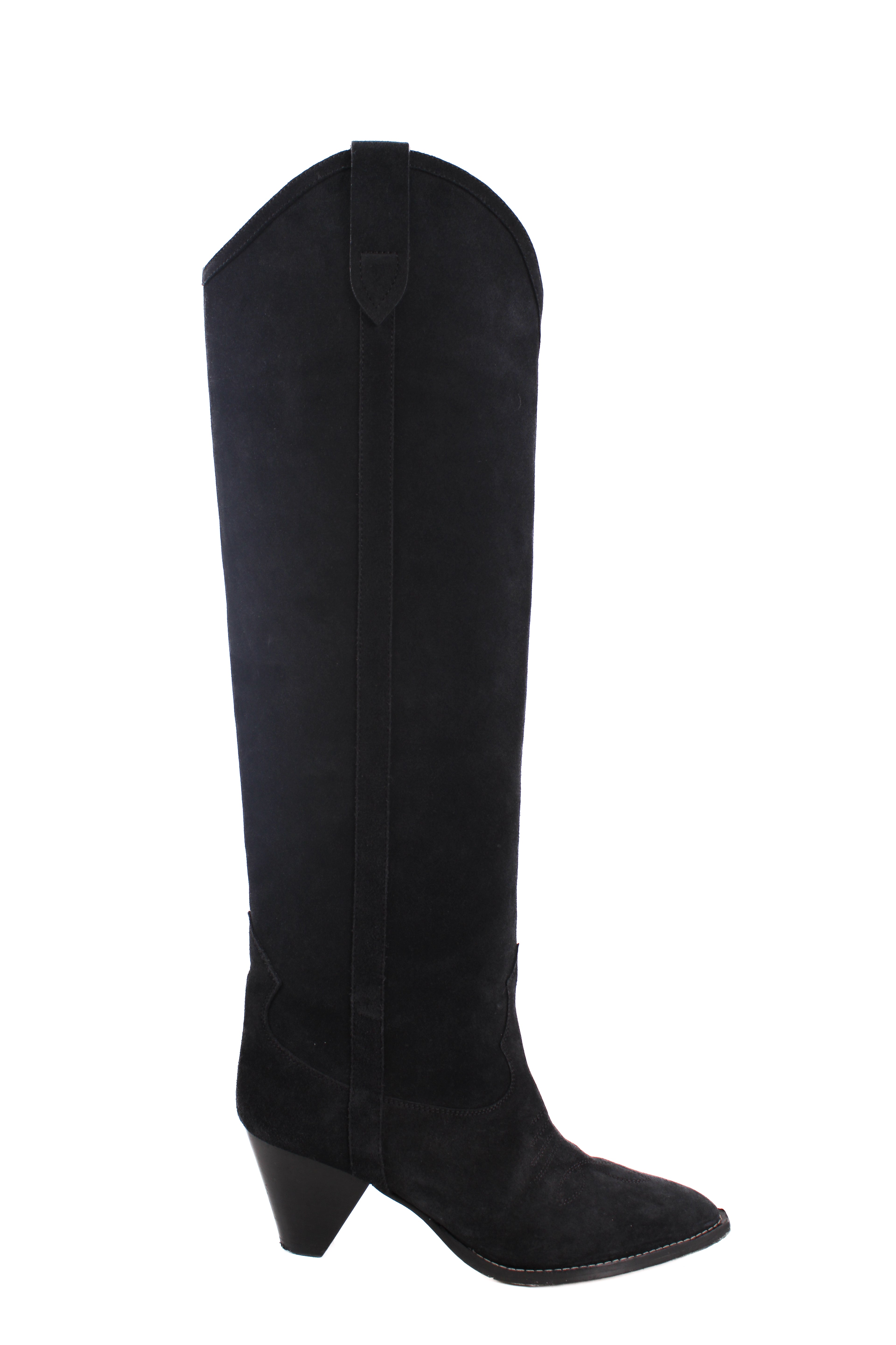 Isabel Marant Suede knee High Cowboy Boots Black 38