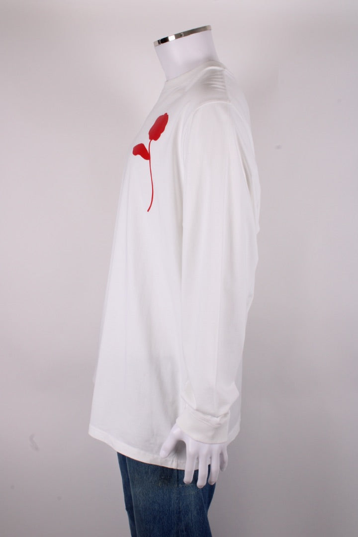 Jacquemus L/S Logo Sleeve Top White/ Red XL