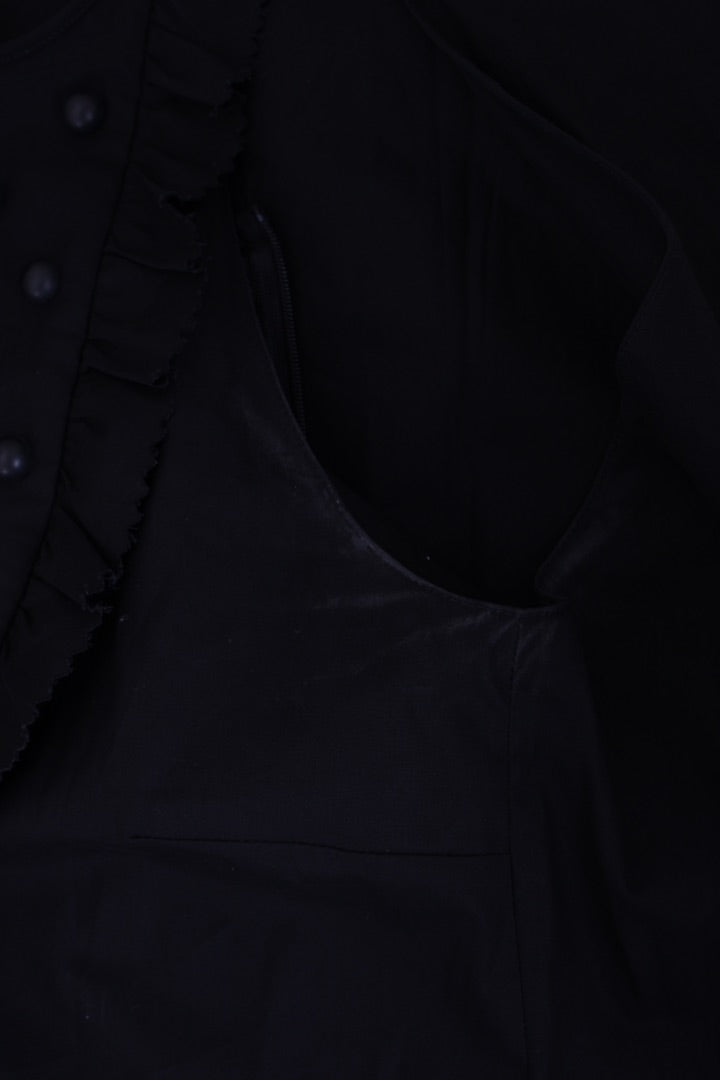 Red Valentino S/S Ruffle Tie Waist Dress Black S