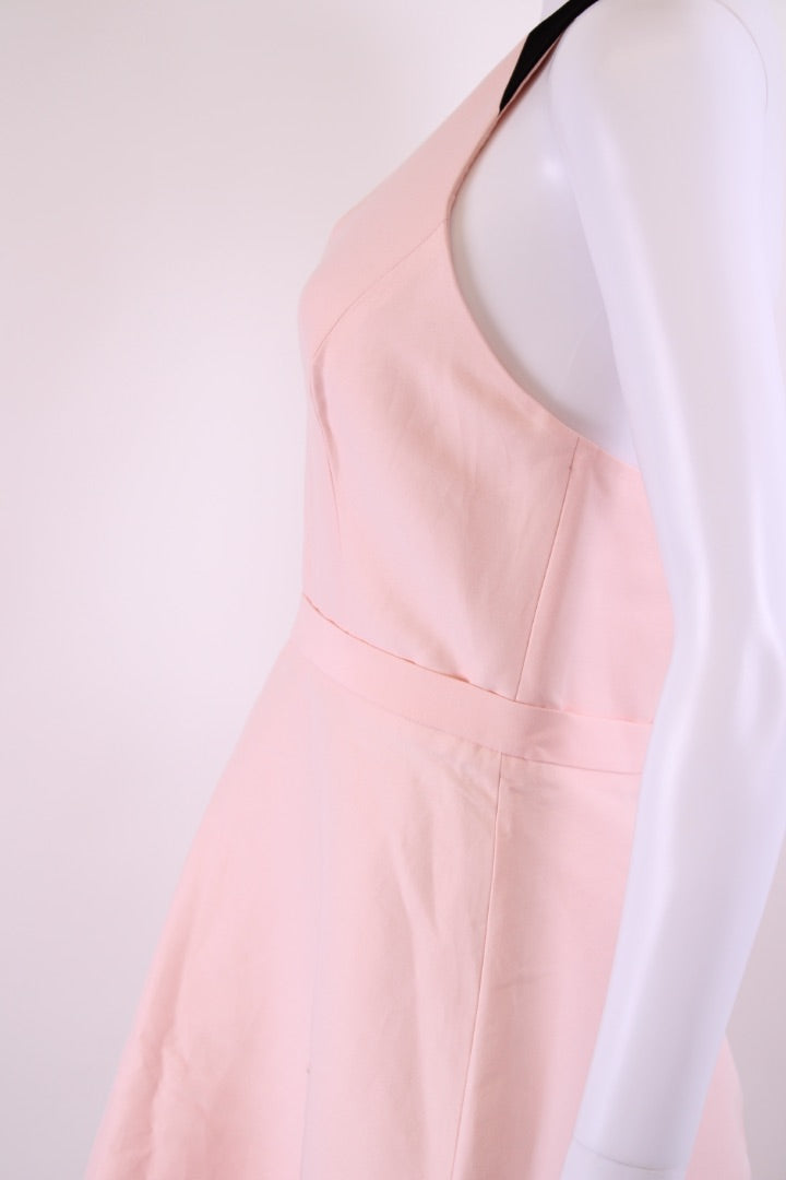 Halston Heritage S/S Halter Neck Mini Dress Pink/ Black 10