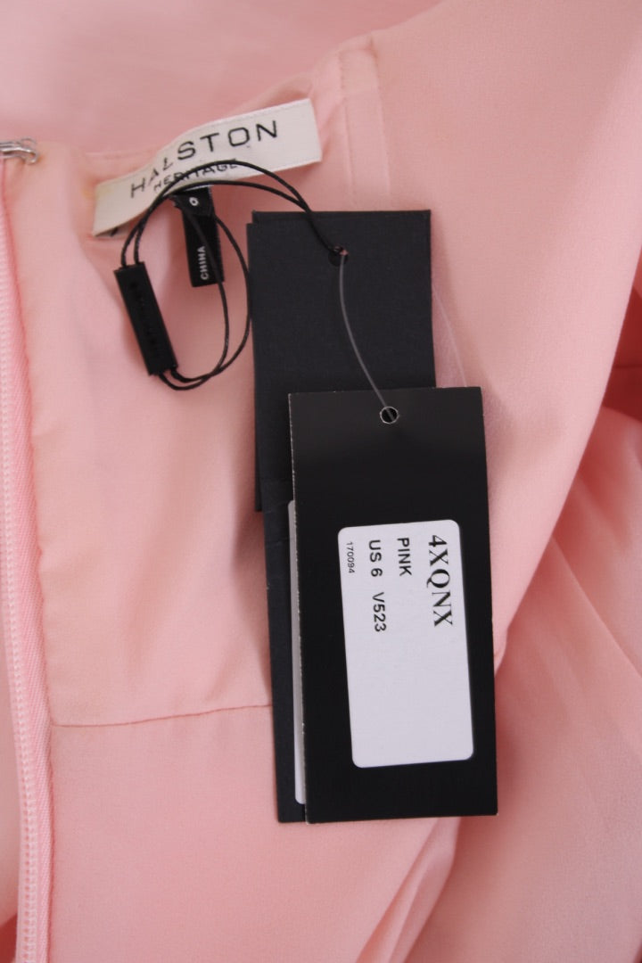 Halston Heritage S/S Halter Neck Mini Dress Pink/ Black 10