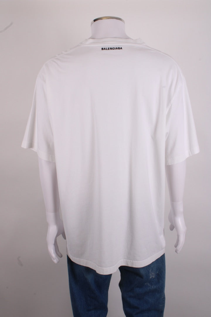 Balenciaga Unifit Embroidered Logo T-shirt White S
